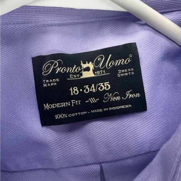 Pronto Uomo Light Purple Casual Button-Down Shirt - Picture 3 of 3